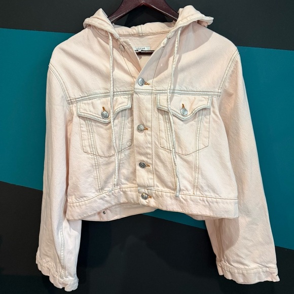 Ganni Pink Jean Jacket as seen in Emily in Paris - Picture 9 of 16